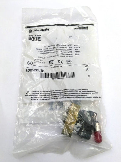 New Allen-Bradley 800E-2DL3R Lamp Assembly, Red LED, 1 Pole, 22.5mm, 24VAC/DC