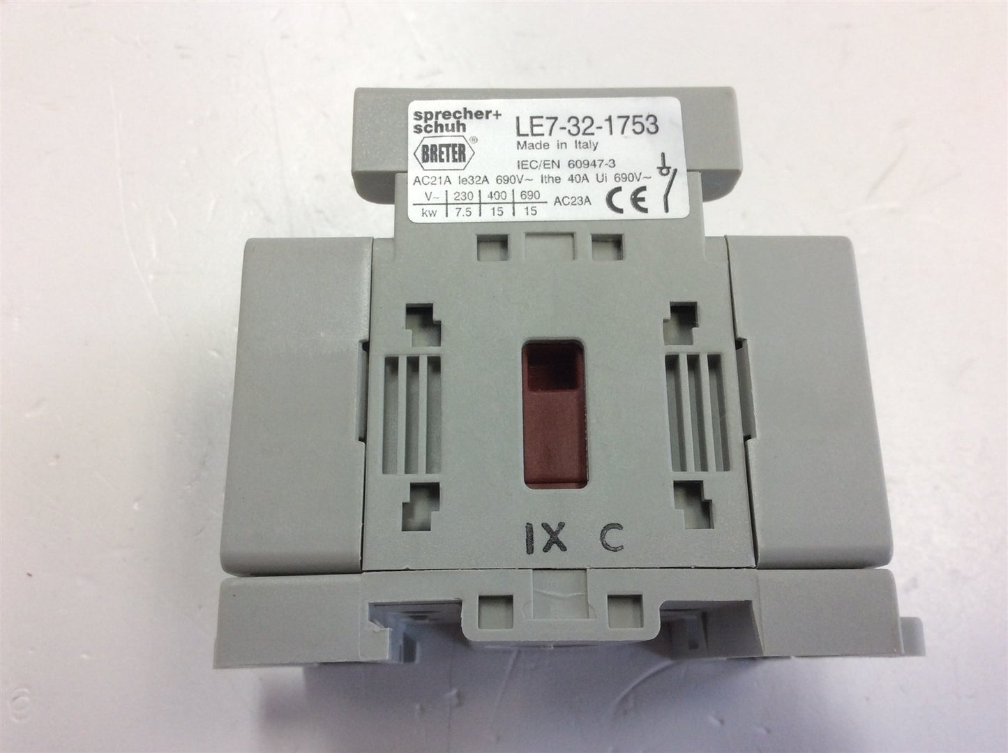 New Sprecher Schuh LE7-32-1753 Front Mounted Motor Disconnect Switch 32A 600V 3 Pole