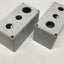 Used Lot of 2 Hoffman Q3PBPCDM 3-Hole Pushbutton Enclosures, 3" x 6" x 3" *w/ Holes*