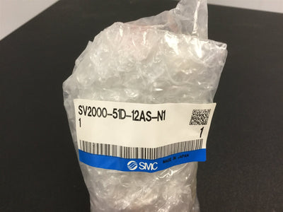 New SMC SV2000-51D-12AS-N11 Supply and Exhaust Block Assembly, SS5V2 Manifold