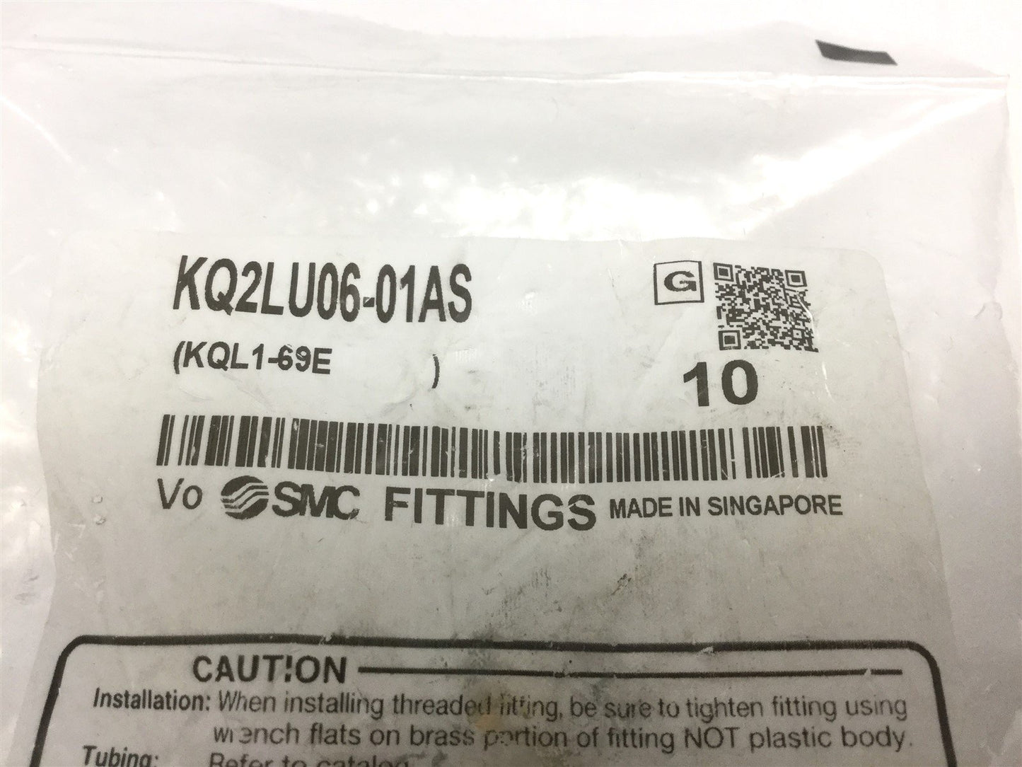New Lot of 10 New SMC KQ2LU06-01AS Branch Union Elbows, Fitting: 6mm Tube, 1/8" NPT