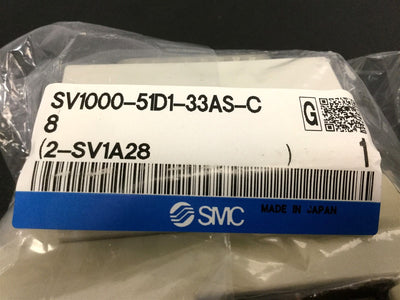 New SMC SV1000-51D1-33AS-C8 D-Sub Endplate, Pressure Port: 5/16", Din Rail Mount