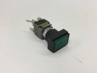 Used Alcoswitch 164TL5 Green Maintained Illuminated Push Button, Rating: 5A 250VAC