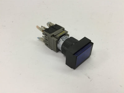 Used Alcoswitch 164TL5 Blue Maintained Illuminated Push Button, Rating: 5A 250VAC