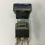 Used Alcoswitch 164TL5 Blue Maintained Illuminated Push Button, Rating: 5A 250VAC