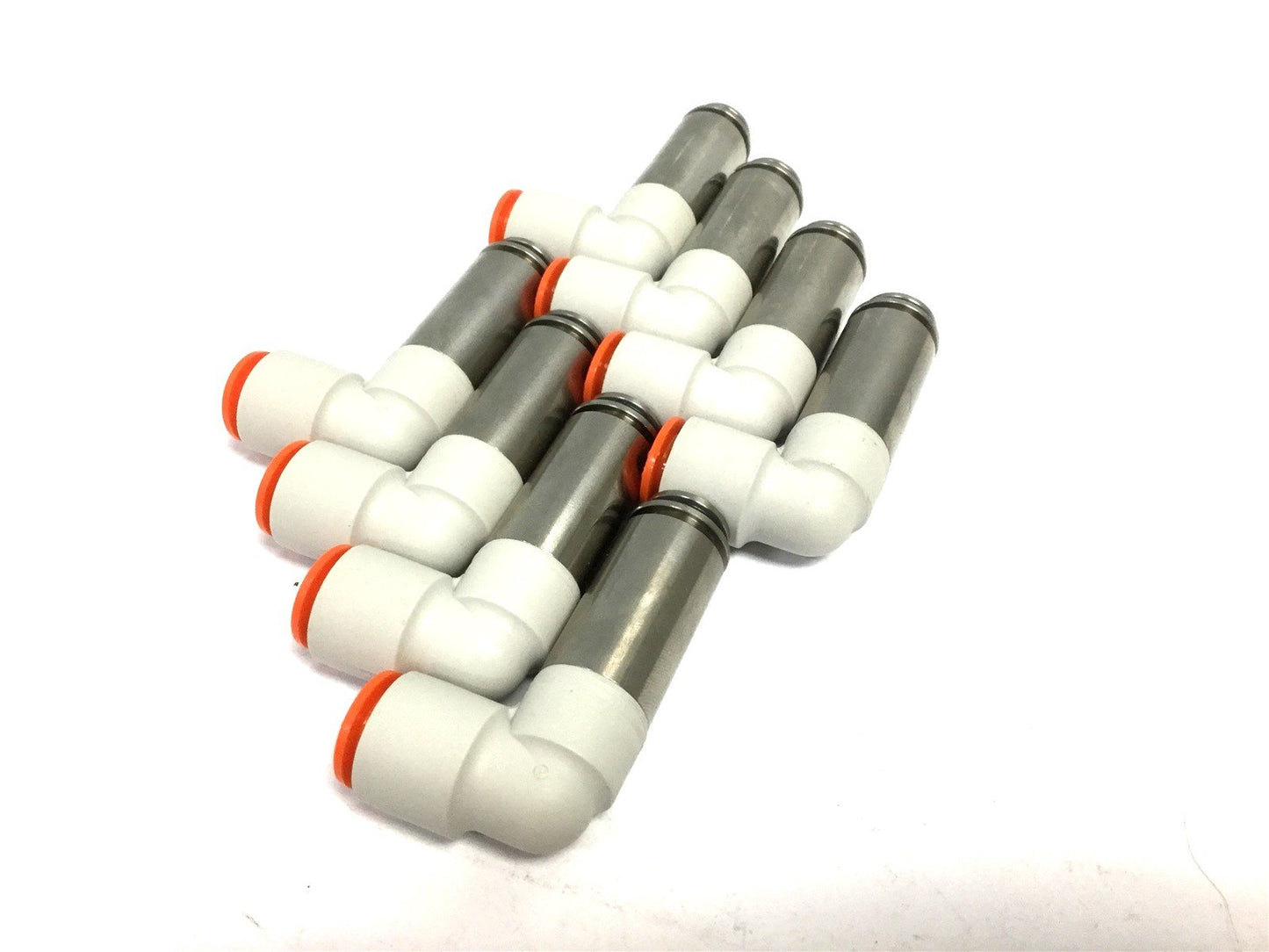 New – Open box Lot of 8 New SMC KQ2L11-14-X225 Solenoid Valve Fittings, Ports: 3/8" Tube