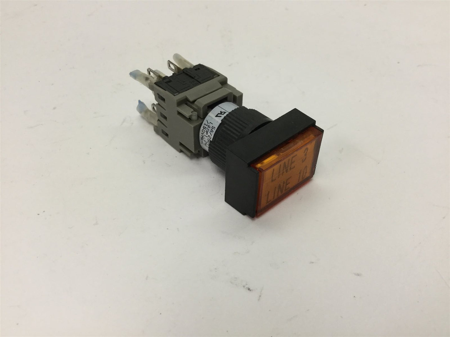 Used Alcoswitch 164TL5 Amber Maintained Illuminated Push Button, Rating: 5A 250VAC