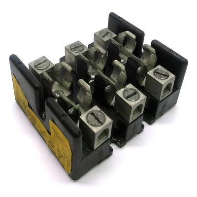 Used Buss T30060-3CR Fuse Holder, Class T Fuse, 3-Pole, 300V 60A, 3.44 x 2.75 x 1.63"