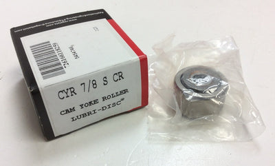 New McGill CYR 7/8 S CR Cam Cylindrical Yoke Roller Lubri-Disc, 0.875" Ø, 0.5" Width