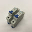 Used Lot of 2 CHINT NB1-63 B10 Circuit Breakers, 1-Pole, Rating: 10A 277VAC 110VDC
