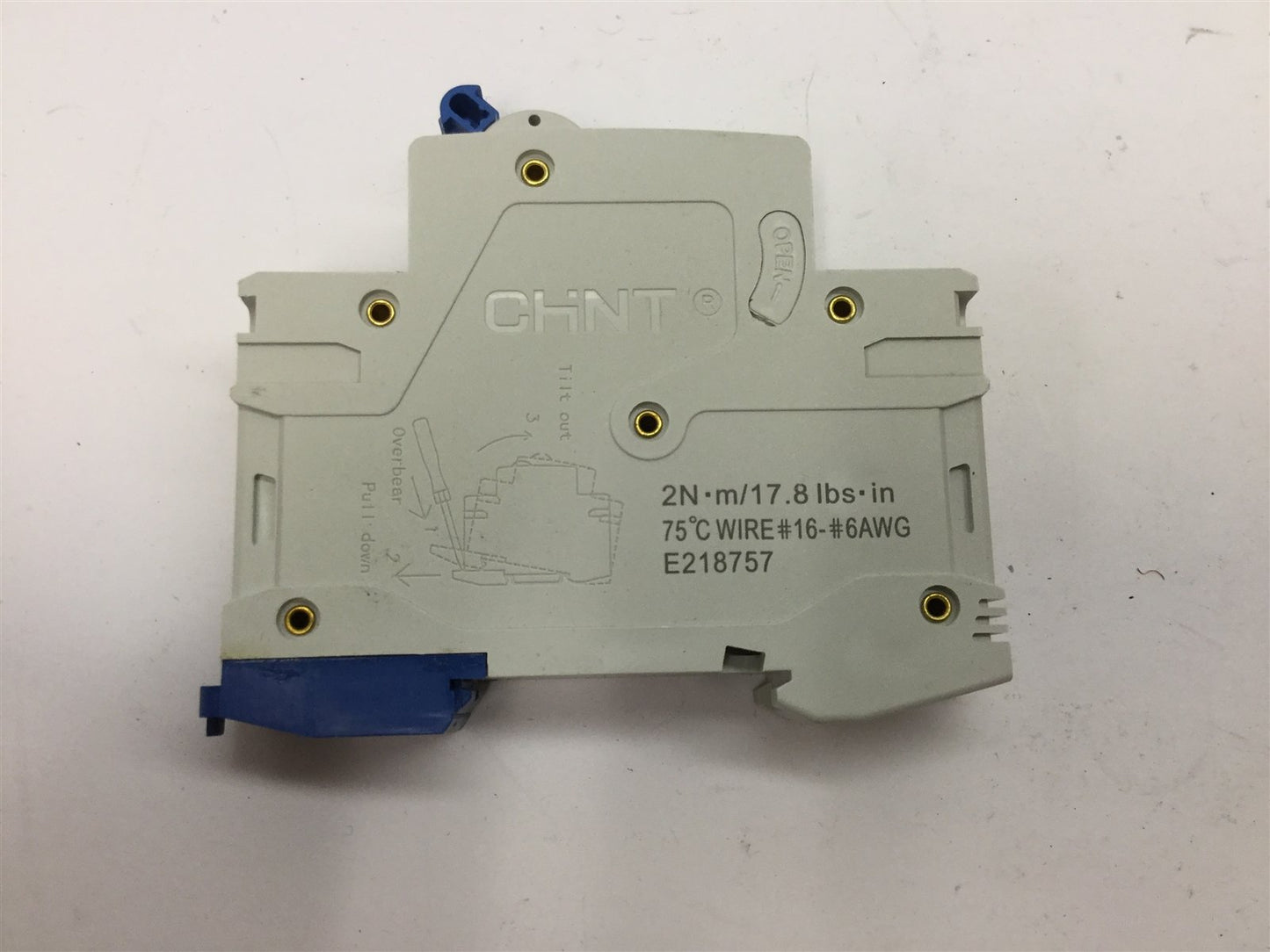 Used Lot of 2 CHINT NB1-63 B2 Circuit Breakers, 1-Pole, Rating: 2A 277VAC 110VDC