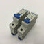 Used Lot of 2 CHINT NB1-63 D2 Circuit Breakers, 1-Pole, Rating: 2A 277VAC, DIN Rail