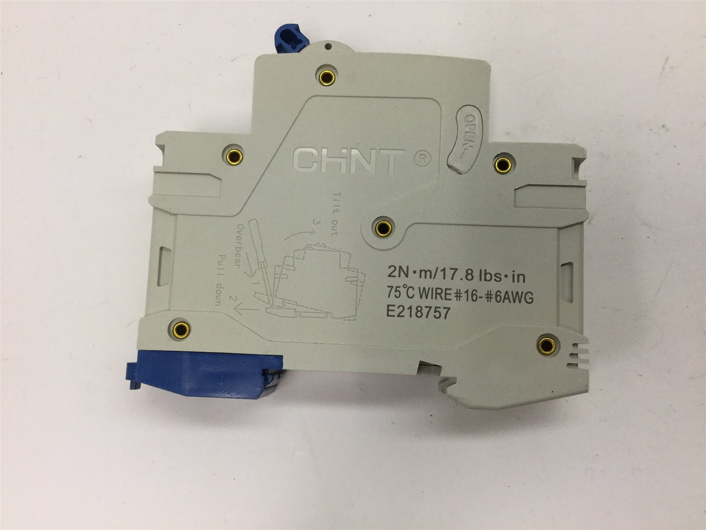 Used Lot of 2 CHINT NB1-63 D2 Circuit Breakers, 1-Pole, Rating: 2A 277VAC, DIN Rail