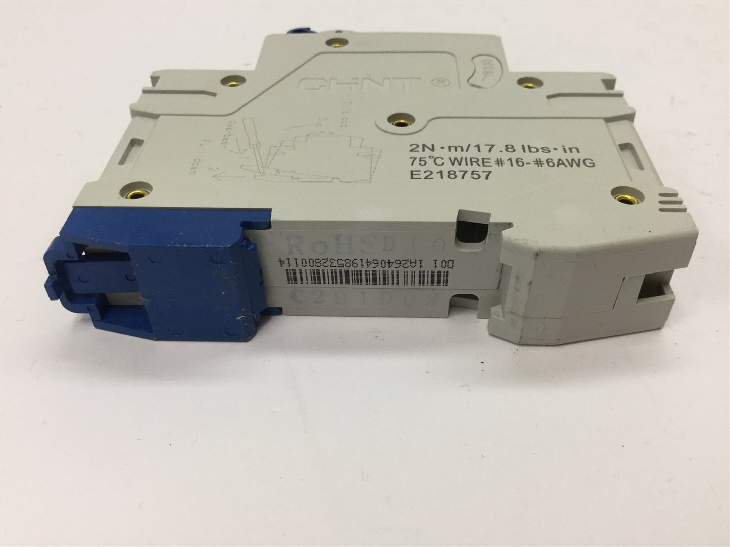 Used Lot of 2 CHINT NB1-63 D2 Circuit Breakers, 1-Pole, Rating: 2A 277VAC, DIN Rail