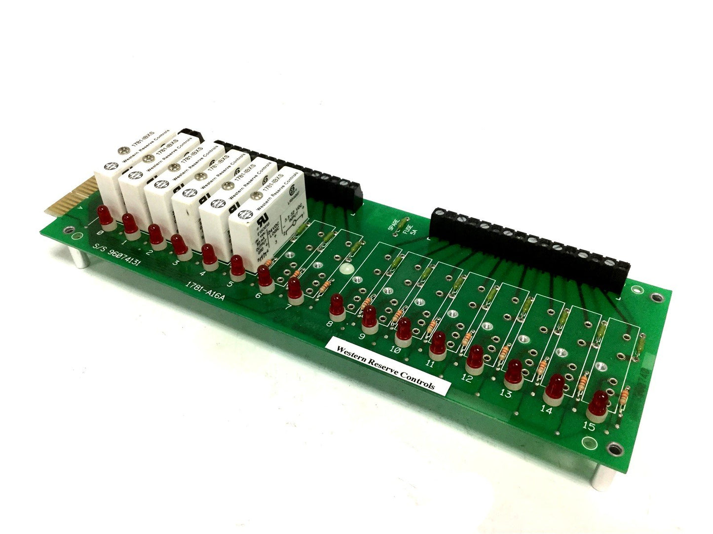 Used Western Reserve Controls 1781-A16A I/O Board Card, 6 1781-IBXS Input Relays