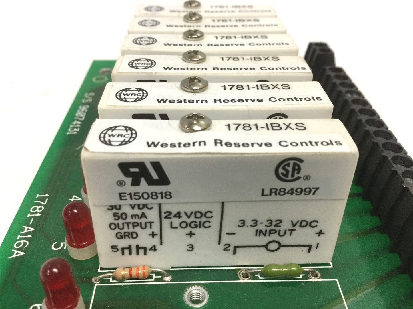 Used Western Reserve Controls 1781-A16A I/O Board Card, 6 1781-IBXS Input Relays