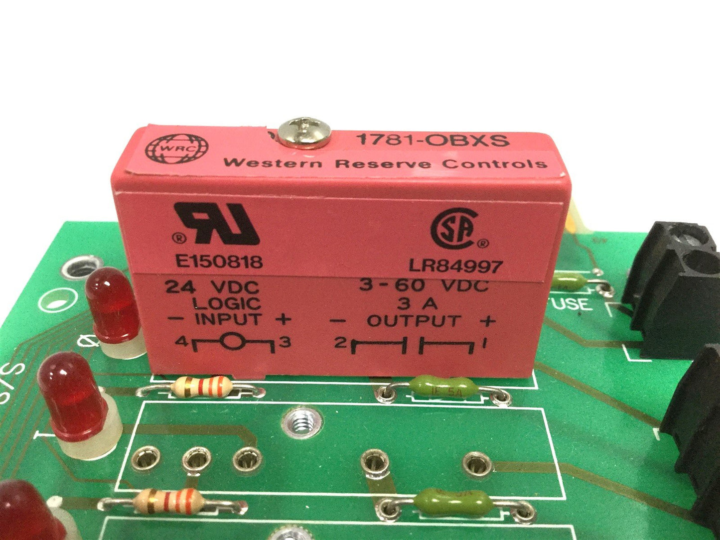 Used Western Reserve Controls 1781-A16A I/O Board Card, 1781-OBXS Output Relay