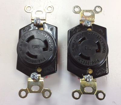 New – Open box Lot of 2 Eagle WC596/81-1 Twist Lock Receptacle NEMA L6-20 20A 250V 2P 3W UL