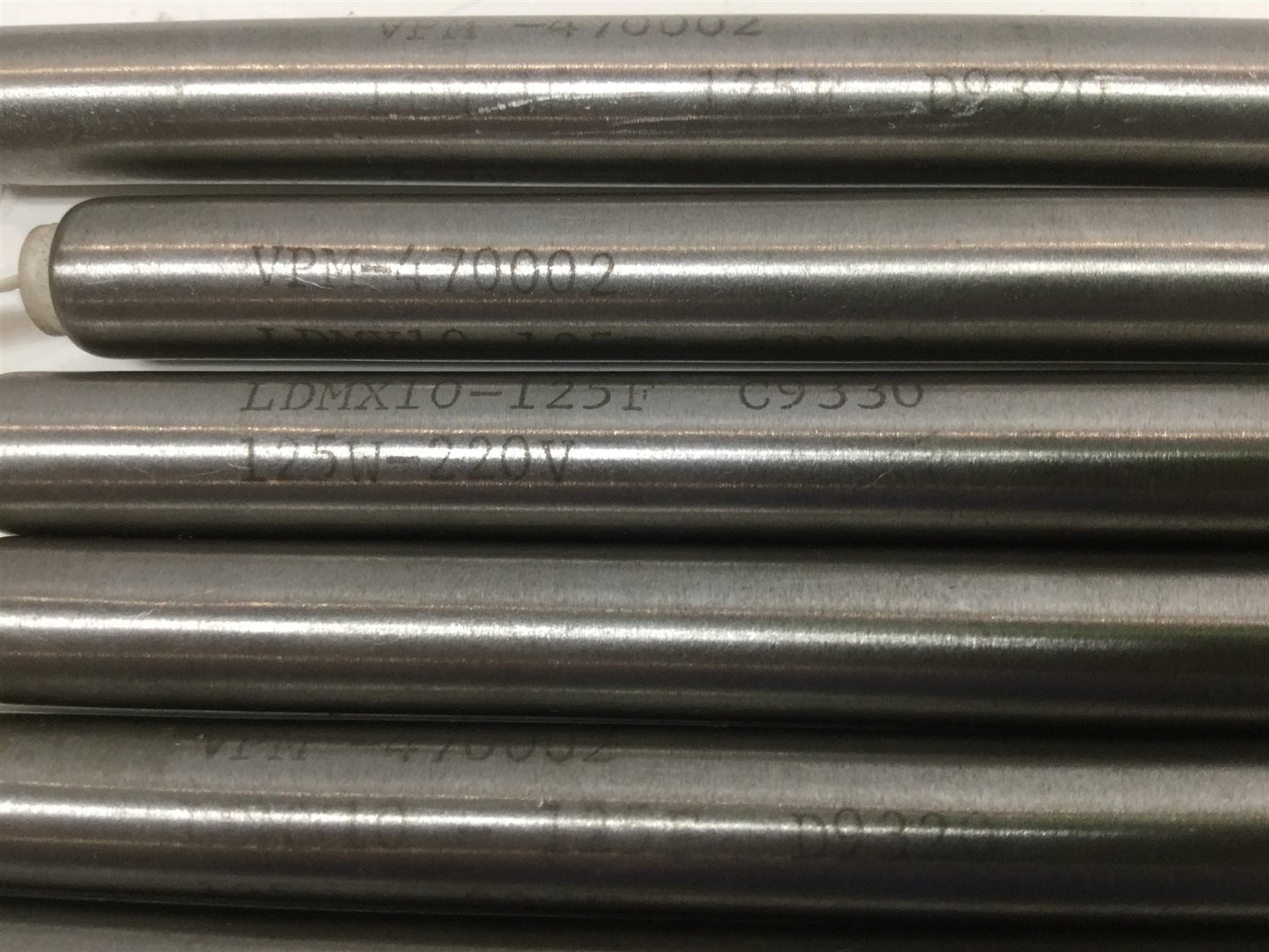 Used Lot of 8 VPM-470002 LDMX10-125F Cartridge Heater Element Rod 125W 220V 10mm x 5"