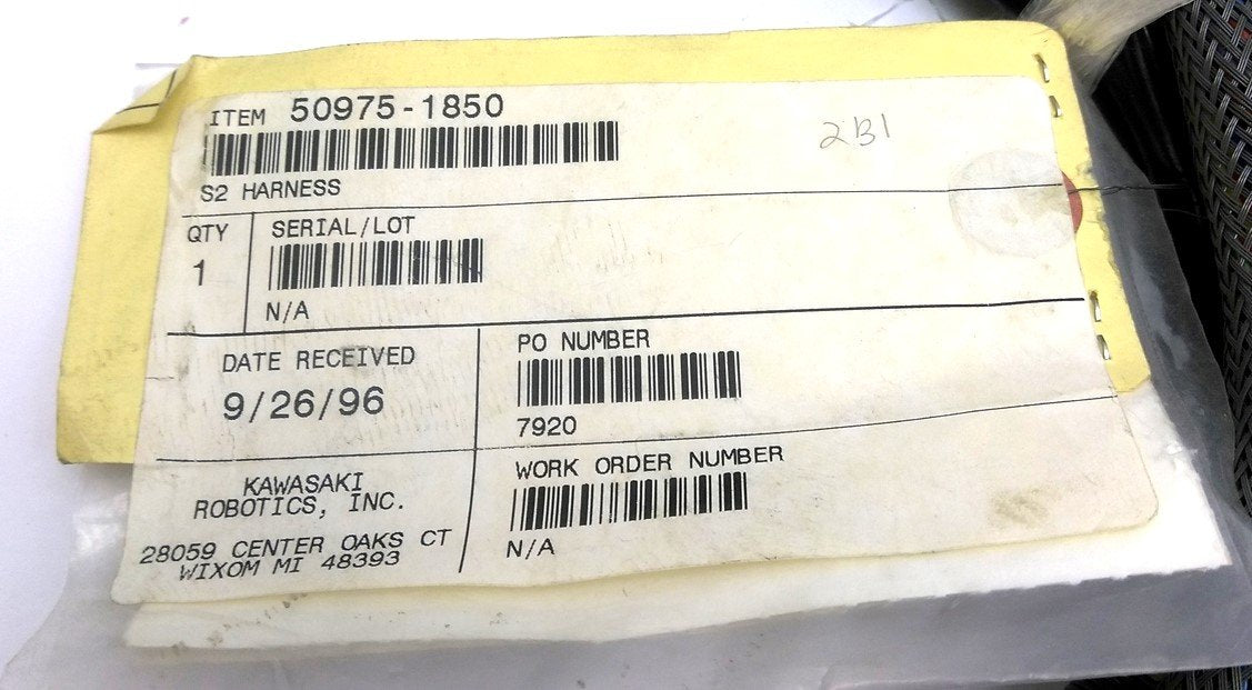 New Kawasaki Robotics 50975-1850 S2 Wiring Harness, 4x 15-Pin D-Sub to 64-Pin Header