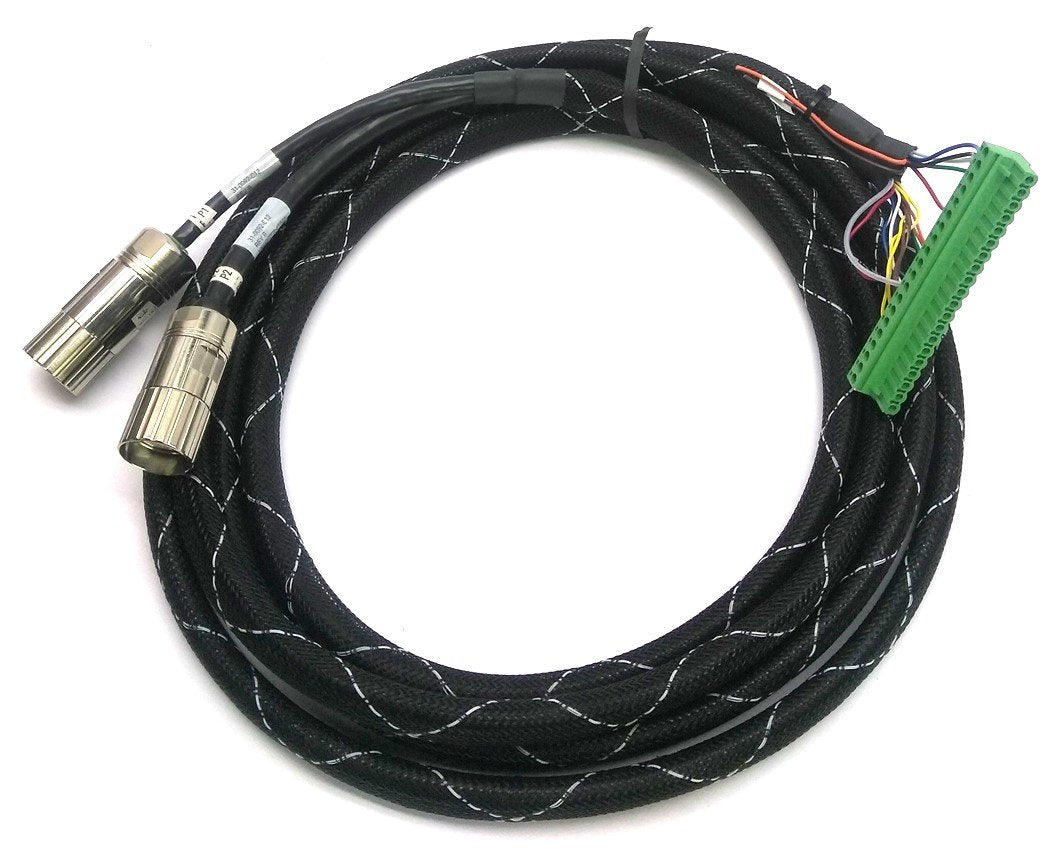 Used Fanuc 31-0092-C12 Servo Motor Cable, 17-Pin Female, 8-Pin Female to 20 Terminals