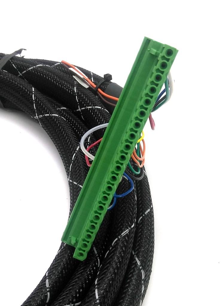 Used Fanuc 31-0092-C12 Servo Motor Cable, 17-Pin Female, 8-Pin Female to 20 Terminals
