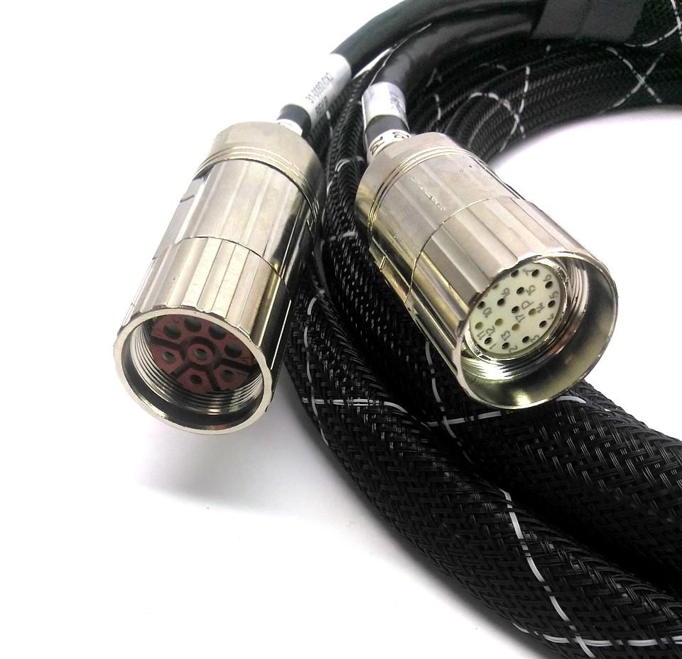 Used Fanuc 31-0092-C12 Servo Motor Cable, 17-Pin Female, 8-Pin Female to 20 Terminals