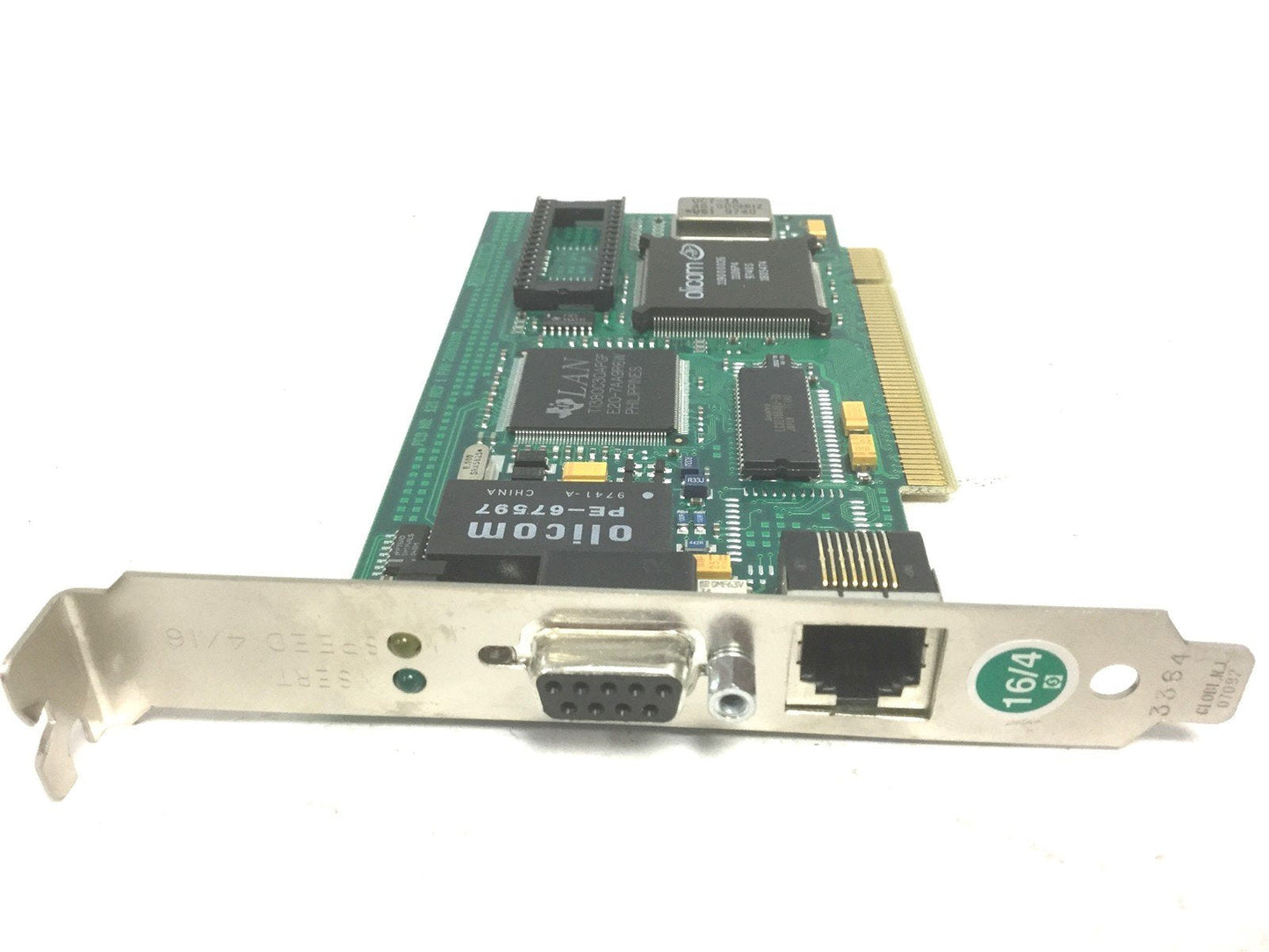 Used Olicom 77001120 Rev 7, Network Card, PCB No: 121, PCI Adapter 200121100