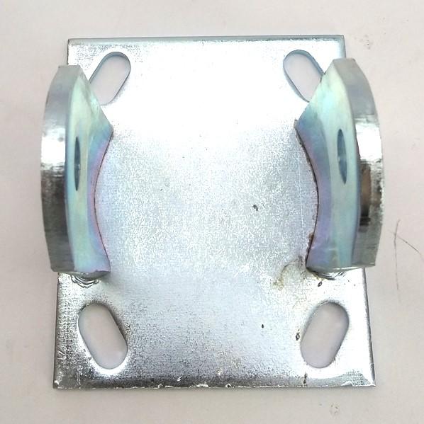 Used Lot of 2 Steel Caster Wheel Mounts, 5" x 2" Wheel, 3 1/4 x 2 3/4" C2C Mounting