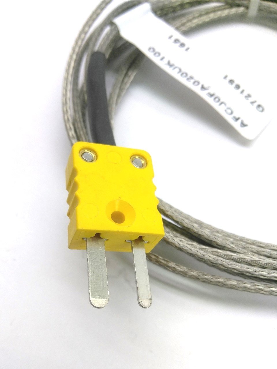 Used Watlow AFCJ0FA020UK100 MI Thermocouple, Type K, 100", Mini Plug, Probe 2"