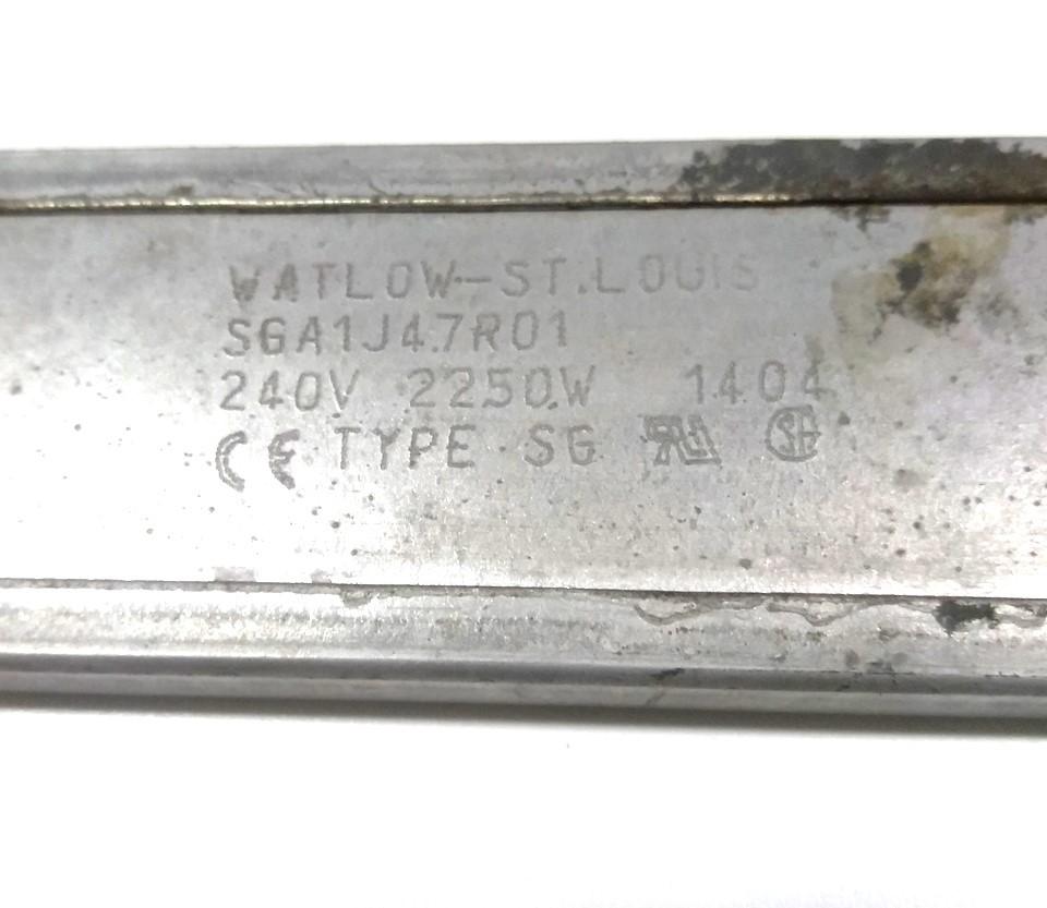 Used Watlow SGA1J47RO1 375 Strip Heater, 2250W, 240VAC, 47 7/8" Long *Corrosion*