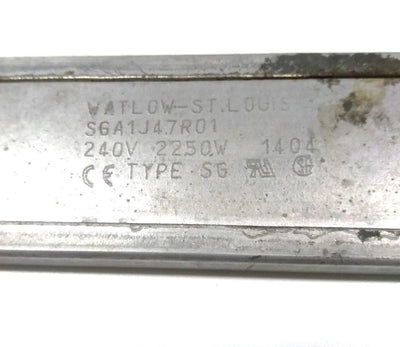 Used Watlow SGA1J47RO1 375 Strip Heater, 2250W, 240VAC, 47 7/8" Long *Corrosion*