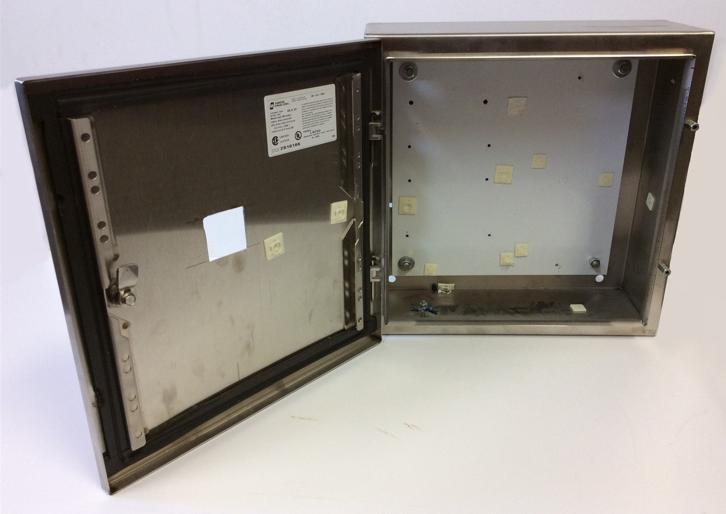 Used Hammond 2S16166 Stainless Steel Electrical Control Panel Enclosure 16"x 16"x 6"