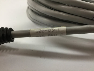 Used Cognex 300-0341-15 Ethernet Cable, 15-Pin Male D-Sub to RJ-45, 15 Feet Long