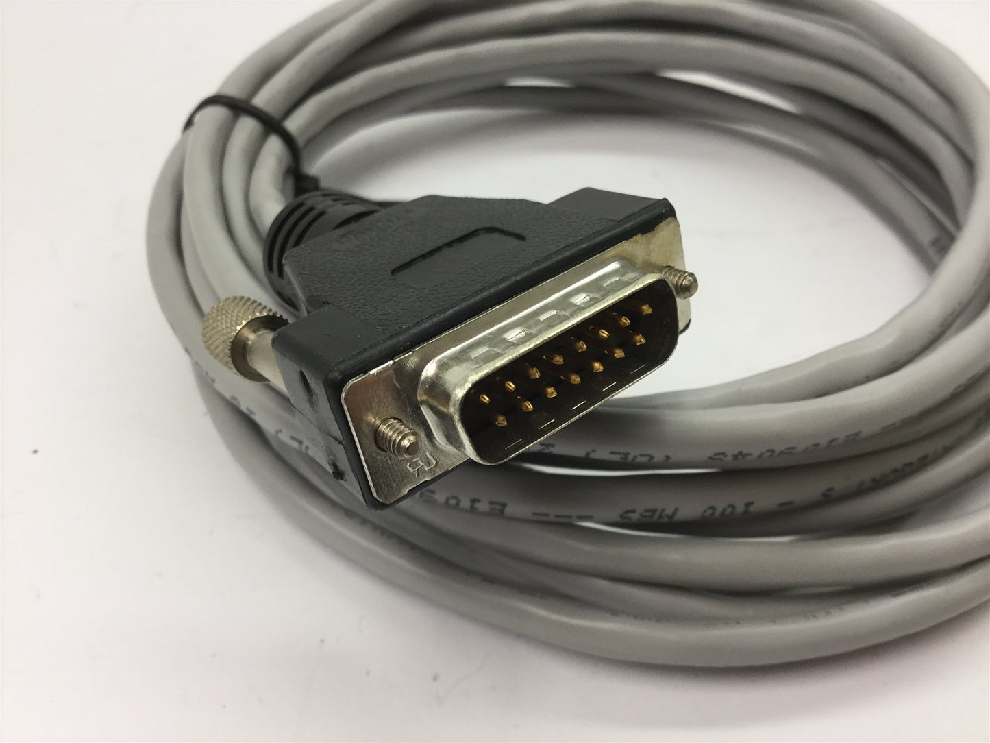 Used Cognex 300-0341-15 Ethernet Cable, 15-Pin Male D-Sub to RJ-45, 15 Feet Long