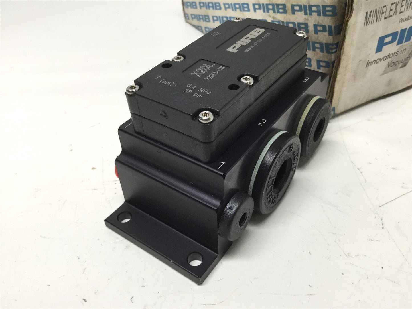 New – Open box Piab X20FN-TN MINIFLEX Vacuum Pump X20L, 100 Max Supply Pressure, 27.9 -inHg