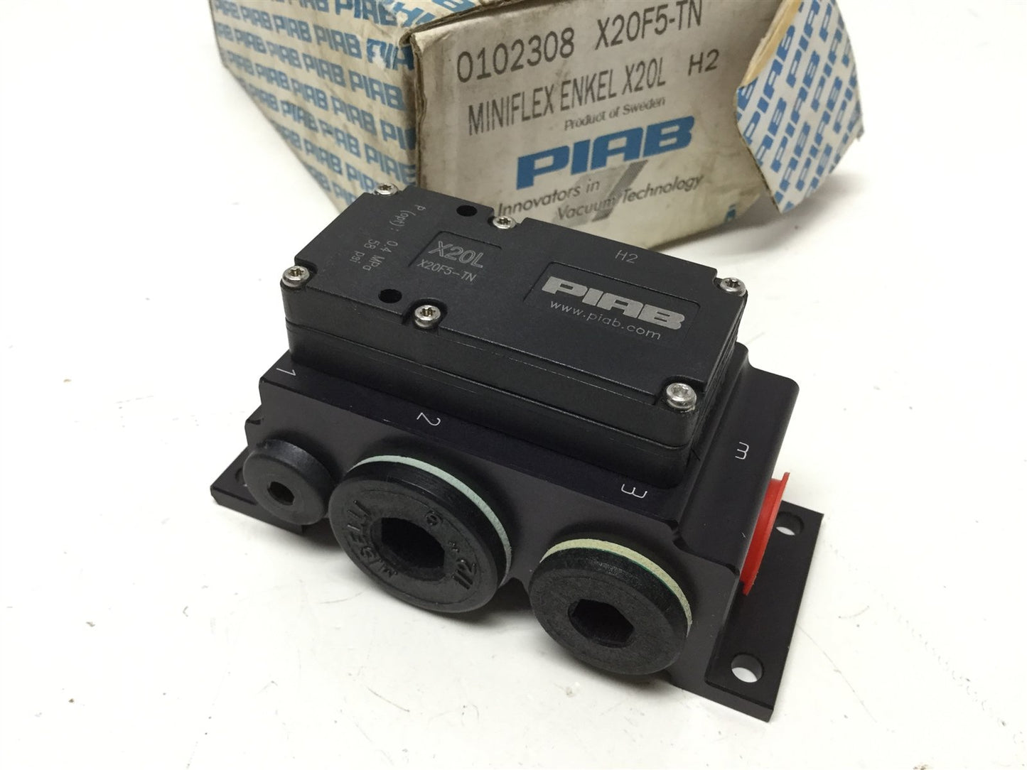 New – Open box Piab X20FN-TN MINIFLEX Vacuum Pump X20L, 100 Max Supply Pressure, 27.9 -inHg