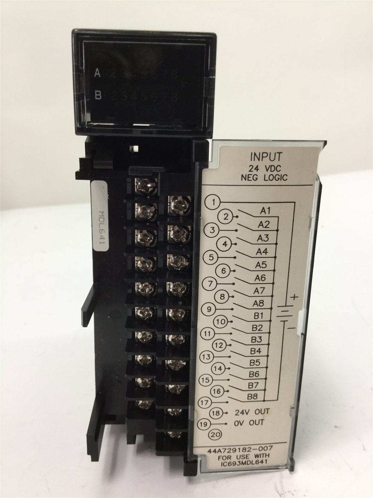 Used GE Fanuc IC693MDL641C Input Module, 16-Point, Voltage: 24VDC, Neg Logic