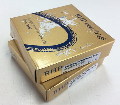 New Lot of 2 RHP Precision Bearings 7008CTRDULP3 Ball Bearing 68mm OD 40mm ID 15mm W