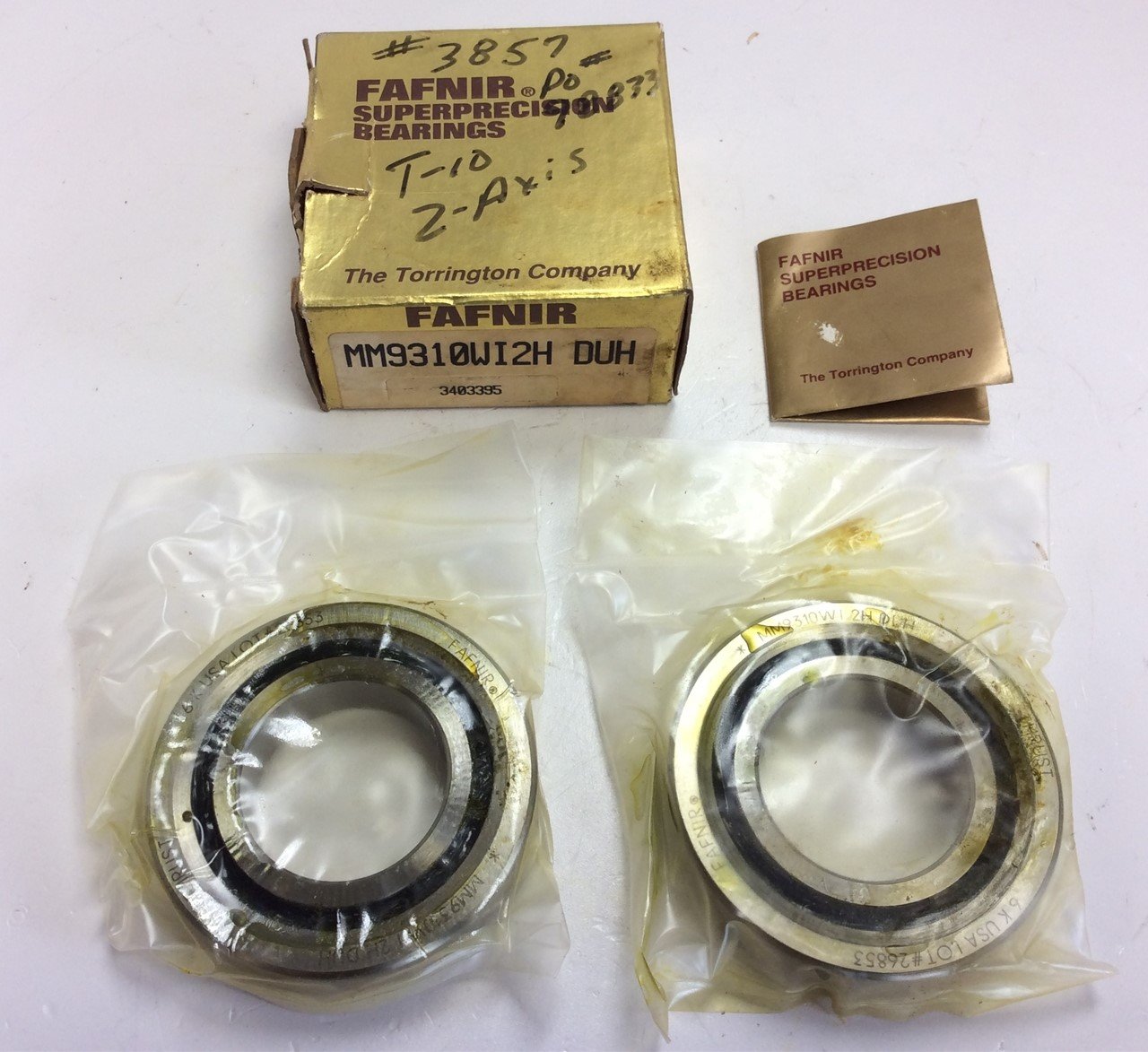 Used Fafnir Torrington MM9310WI2H DUH Super Precision Bearings 1.50" Bore, 2.8347" OD
