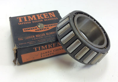 New Timken 26884, 143894 Steel Tapered Roller Bearing Cone 1.6880" Bore, 1.0" Width