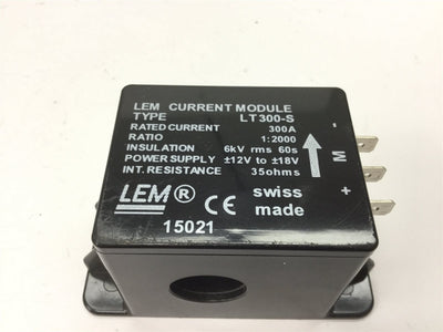 Used LEM LT300-S Current Module, Rated Current: 300A, Ratio: 1:2000, Supply: 12-18V