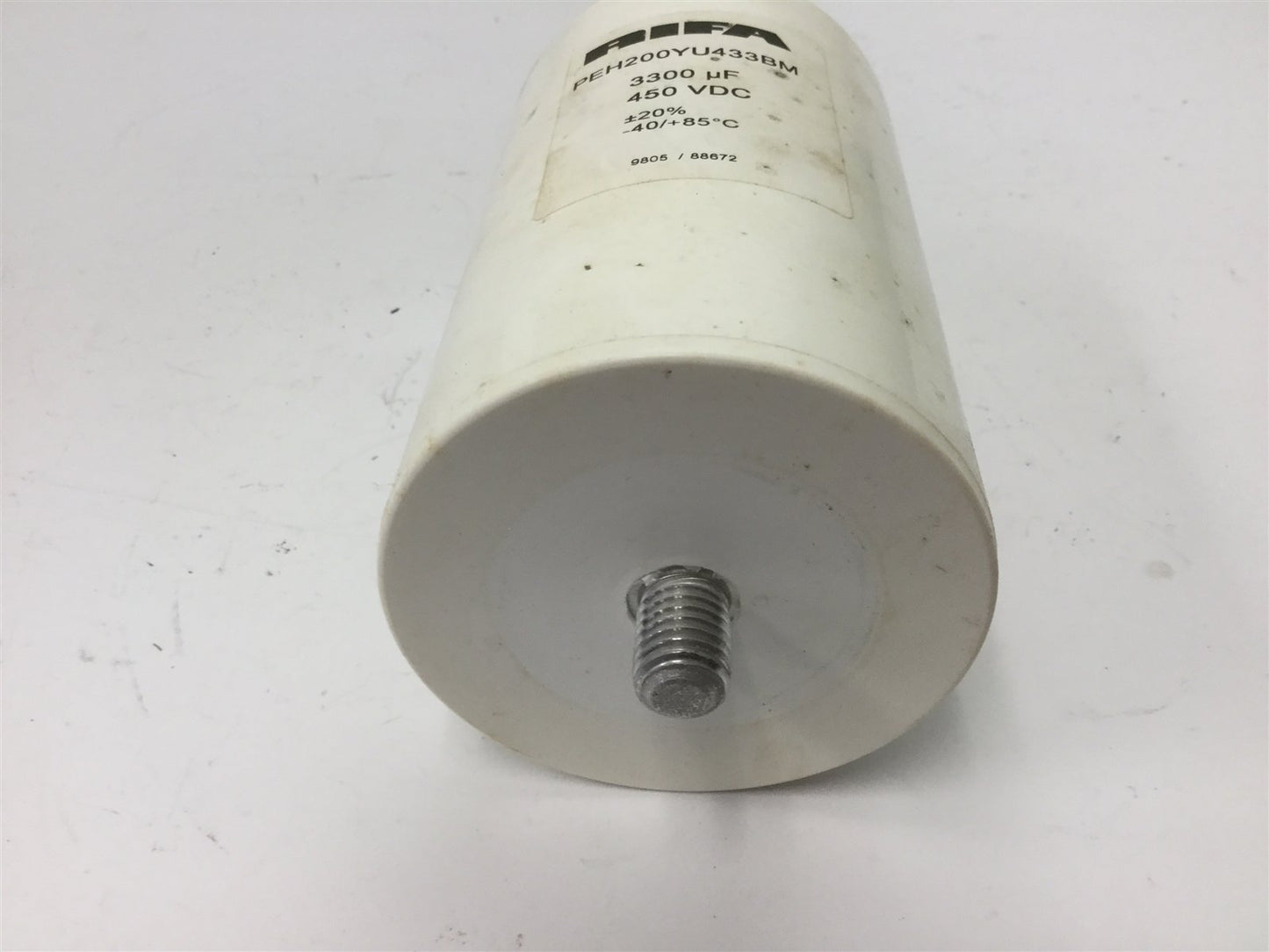 Used Rifa PEH200YU433BM Capacitor, Rating: 3300µF 450VDC, 3" Diameter x 5.5" Long