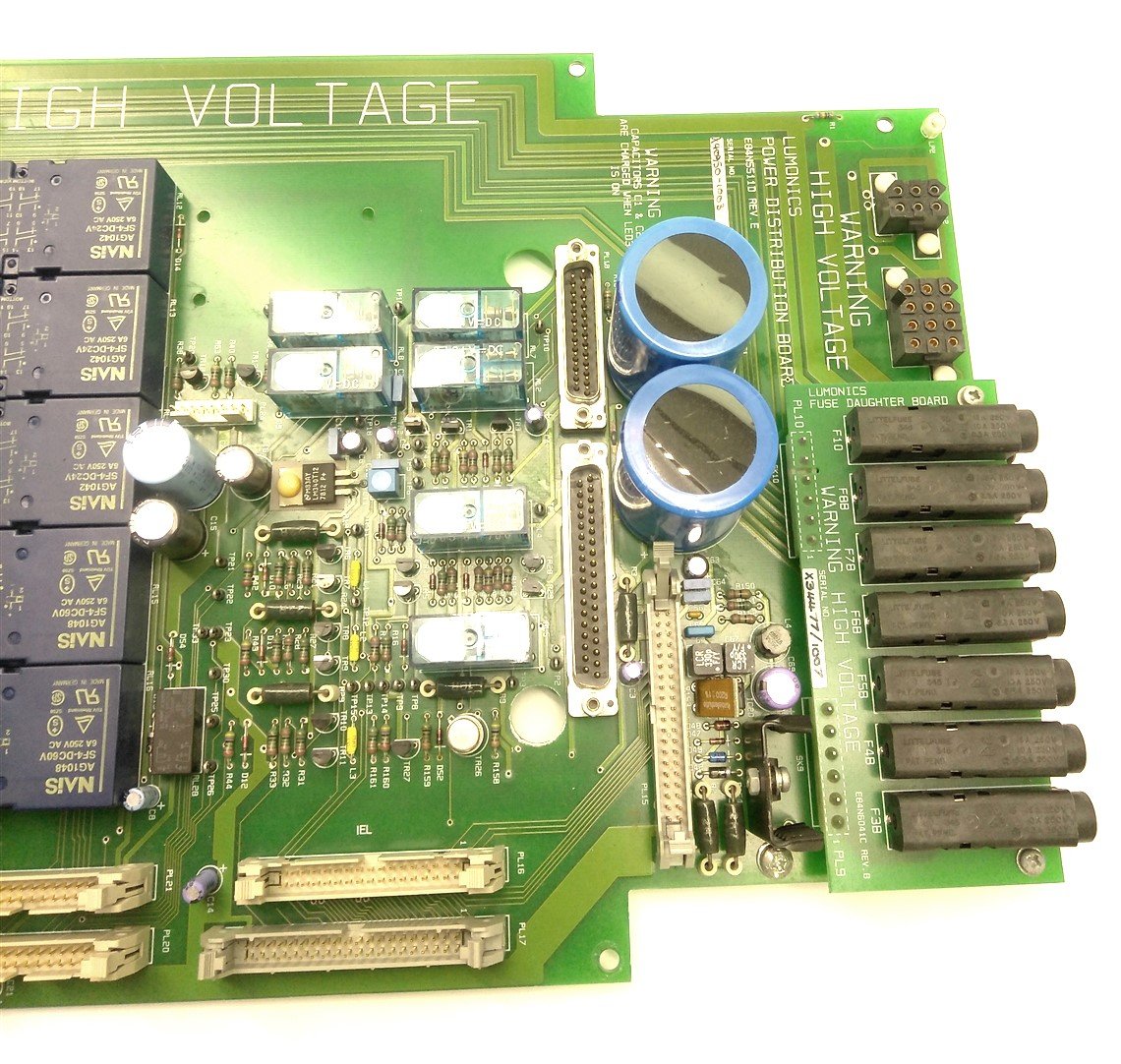 Used GSI Lumonics E84N5511D Rev. E Laser Power Distribution Boards, LuxStar LX-100