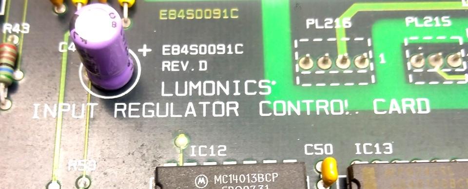 Used GSI Lumonics E84S0091C Rev. D Input Regulator Control Card, LuxStar LX-100