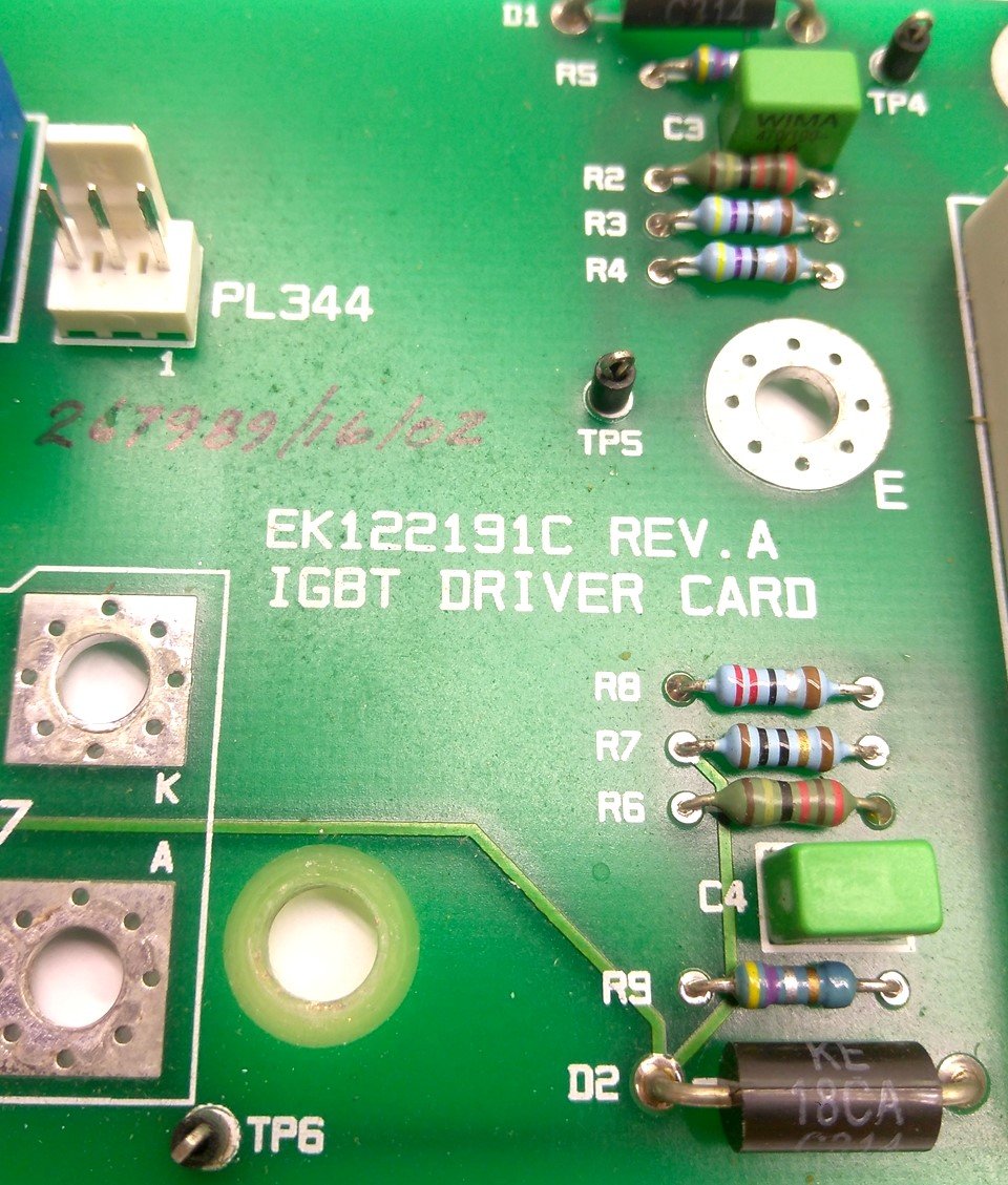 Used GSI Lumonics EK122191C Rev. A IGBT Driver Card, LuxStar LX-100