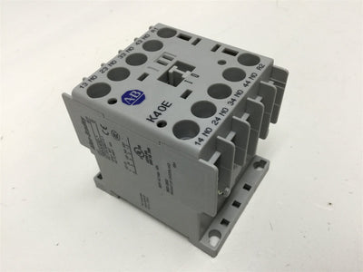 Used Allen Bradley 700-K40E Mini Control Relay Contactor 4-Pole, N.O., 600VAC, 10A