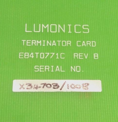 Used GSI Lumonics E84T0771C Rev. B Terminator Card, LuxStar LX-100