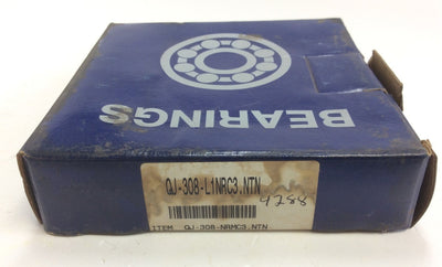 New – Open box NTN QJ308L1NRC3NTN / QJ308X2 C3 Ball Bearing 40 mm Bore x 90 mm OD x 23 mm Width