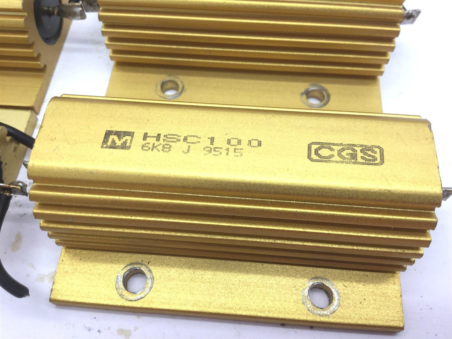 Used Lot of 4 TE Connectivity CGS HSC100 6K8 J Resistors, 6.8K Ohm 50/100 Watt 5%